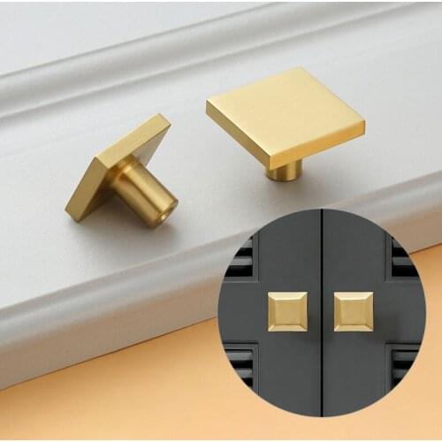 Drawer Handle Square Single Hole Brass Drawer Handle Wardrobe Door Handle Furniture Hardware