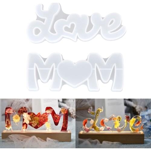 LOVE MOM Letter Silicone Molds MotherS Day Gift DIY Crystal Epoxy Resin Resin Moulds For Handmade Resin Crafts Home Decoration