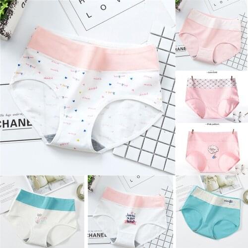 Cute Lady Panties Cotton Women Underwear Girl Breathable Seamless Mid Waist Womens Briefs Sexy Lingerie Intimates Dropship