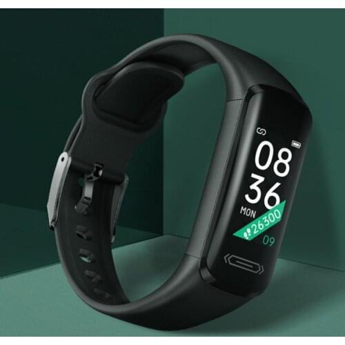 V101 Multifunctional Smart Wristband Bluetooth IP68 Waterproof Black Thermometer Heart Rate Pressure Monitor Smart Bracelet