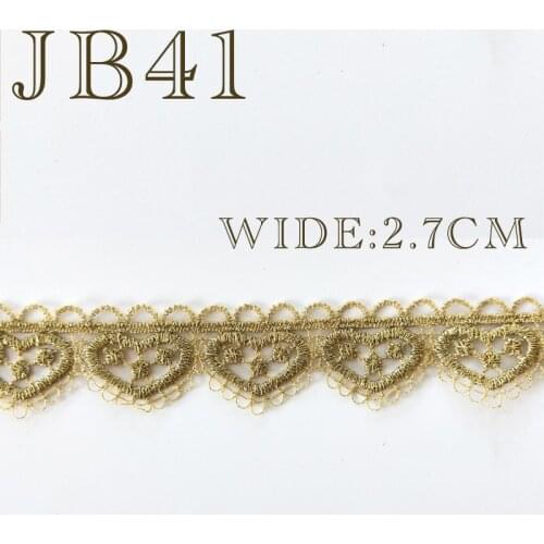 2.7CM WIDE water-soluble Gold/Black COLOR lace embroidery DIY wedding dress skirt, headgear, garment accessories 1yard=91cm JB41