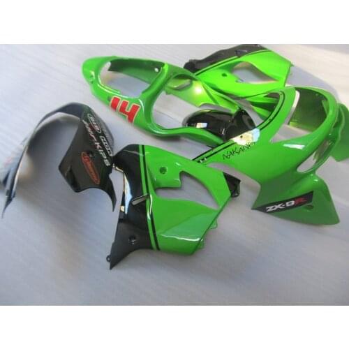 High quality ABS plastic Fairing kits for Kawasaki ZX9R 1998 1999 Ninja 98 99 green black bodywork fairings set SZ14