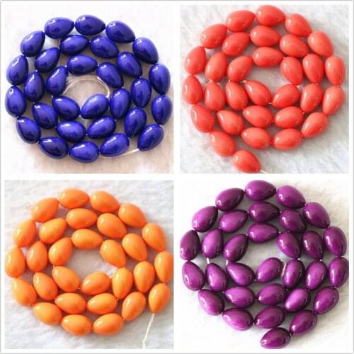 High quality baking paint glass 9*13mm colorful teardrop waterdrop loose beads diy newly jewelry making 15"B1086