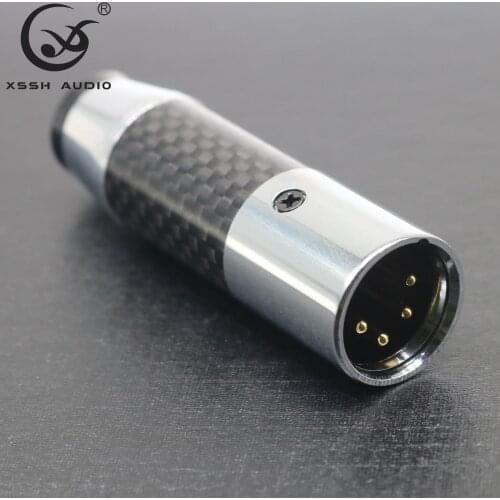 XSSH Audio YIVO male femle XLR Jack connector Black Carbon Fiber Tellurium copper plating rhodium gold Nylon 4 pins 4 pole XLR