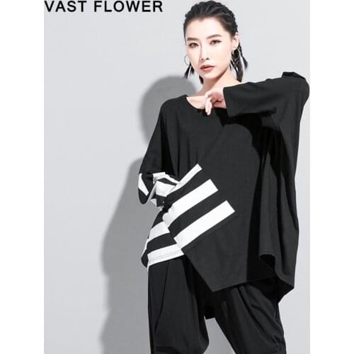 Striped Patchwork Plue Size Tshirt Women New Loose Casual Long Sleeve T-Shirt Femme Tops Clothes Fashion Spring Autumn 2021