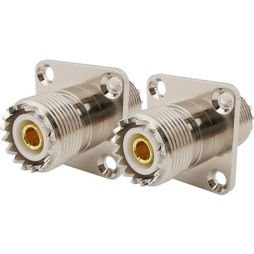 1Pcs UHF SO239 to SO-239 Female Jack to SO239 Jack Panel Mount RF Straight Adapter RF Coaxial Adapter