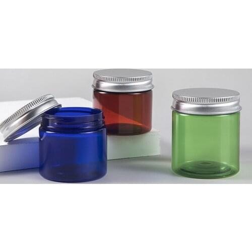 10/30/50pcs 50g 80g Jars PET Plastic Empty Cosmetic Containers Jars Cases with Silver Aluminum Lid Cream Lotion Box