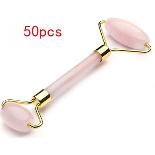 50PCS Jade Stone Facial roller Scraper Body Skin Relaxation Slimming Double Heads massager Face Lift Hands Beauty Massage Tools