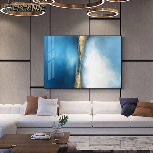 Abstract Blue Yellow Colors Canvas Painting Nordic Posters and Prints Wall Art Pictures for Living Room Bedroom Postmodern Decor