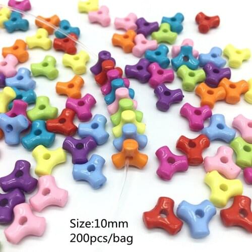 Acrylic Bone shape Triangle beads for Jewelry making DIY Childrens bracelet necklace made accessories 10mm 200pcs/bag
