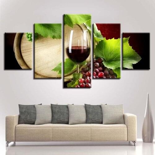 5D DIY Diamond Painting Embroidery 5 Pieces Red Wine Glass Pictures Diamond Mosaic,Christmas Decoration for home