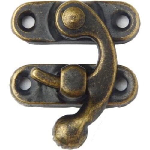 Antique Metal Lock Mini Decorative Hasps Hook for Gift Wooden Jewelry Box Padlock with Screws Box Hardware Home Decor