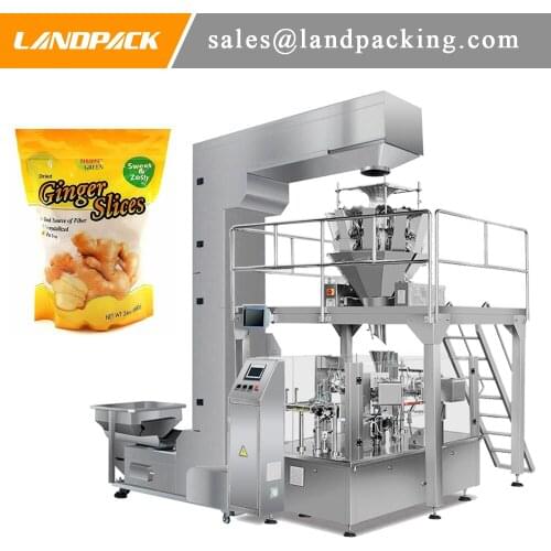 Automatic Ginger Slices Zipper Stand Up Pouch Packing Machine
