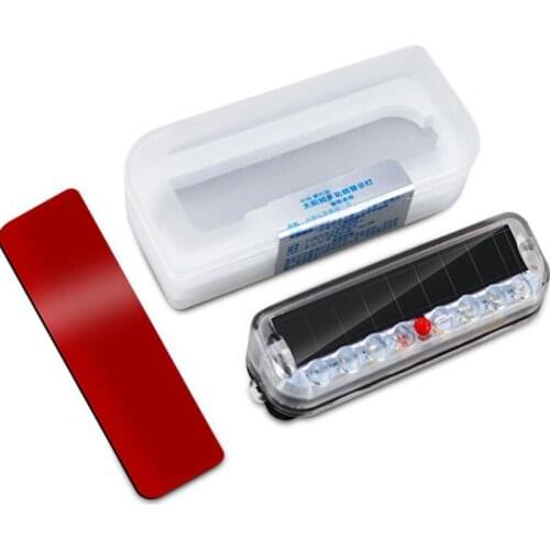 Car Taillight Solar Power Flashing Warning LED Grille Indicator Door Anti-Collision LED Crash Bar Decoration Light Rainproof