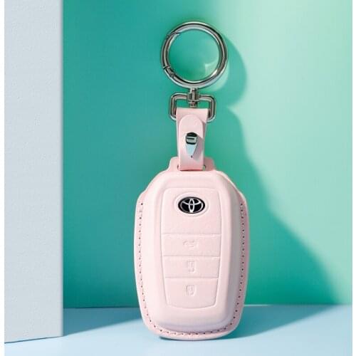 Crazy Smith 100% Genuine Leather Car Key Case Cover for Toyota Highlander/Corolla/RAV4/Prado High Quality Craft Gift