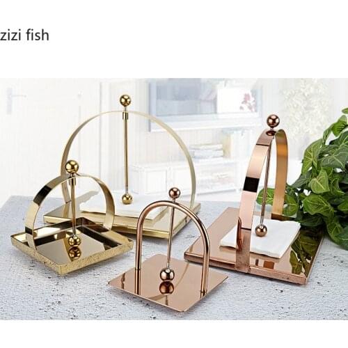 Stainless Steel Facial Tissue Holder Metal Simple Upscale Paper Towel Dispenser Holder Creativity Hotel Restaurant Decoration