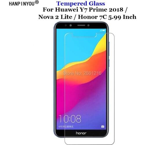 For Huawei Y7 Prime 2018 Tempered Glass 9H 2.5D Premium Screen Protector Film Guard For Huawei Nova 2 Lite / Honor 7C 5.99"