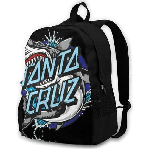 Ocean Shark Sticker Travel Laptop Bagpack School Bags California Skateboard Beach Cali Cruz Santa America Cool Surf Usa Vintage
