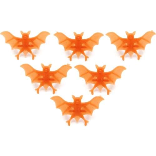 Halloween Bat Rings Plastic Party Favors Devil Costume Jewelry Creepy Themed Festive Decor Black Purple Orange 100pcs/lot