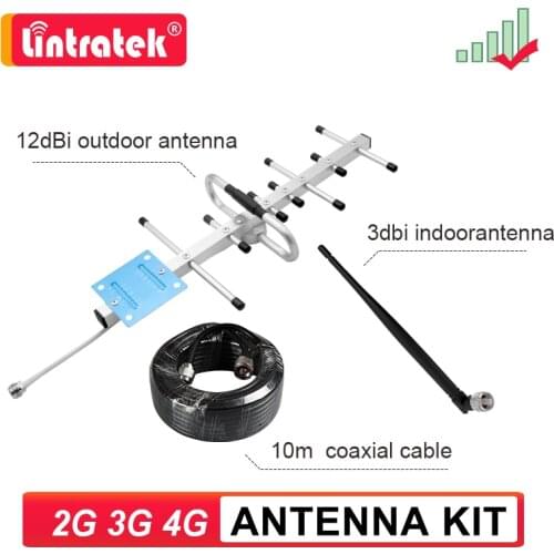 2G 3G 4G Antenna Kit External yagi + Internal + Coaxial Cable for Signal Booster Amplifier Repeater GSM UMTS LTE Phone Accessory