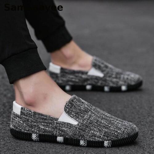 Size 39-44 Men Casual Shoes Spring Autumn Male Sneakers Flats Vulcanize Shoes Linen Breathable Slip-On Mixed Colors Zapatos Y23