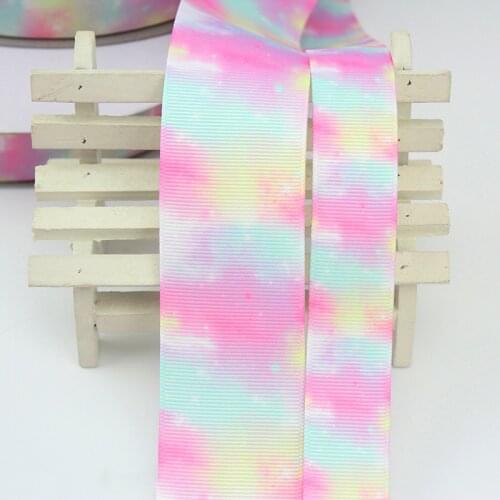 16mm 22mm 25mm 38mm 75mm hot-transfer printed grosgrain rainbow ribbon 10/25/50 yards DIY bows wedding party decoractive ribbons