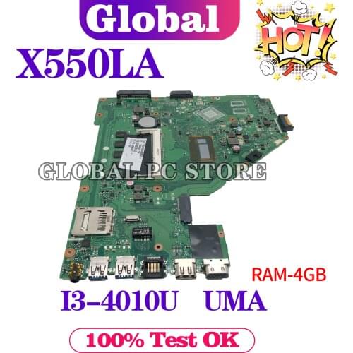 X550LA Laptop motherboard for ASUS VivoBook X550LD X550LC X550LN X550L mainboard DDR3L 4GB-RAM I5-4200U LVDS
