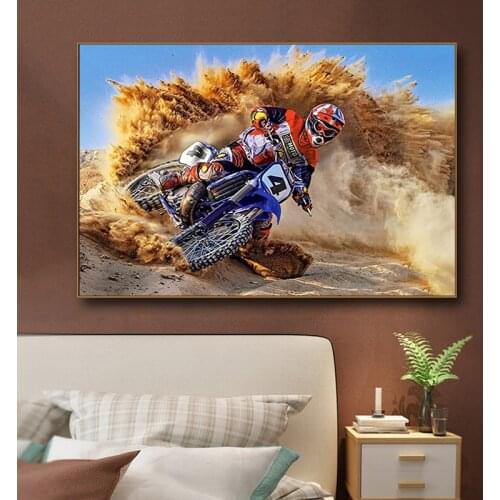 Motorcycle Mountain Biking Sport Wall Art Canvas Posters Prints Painting Wall Pictures Modern Living Room Home Decor Framework