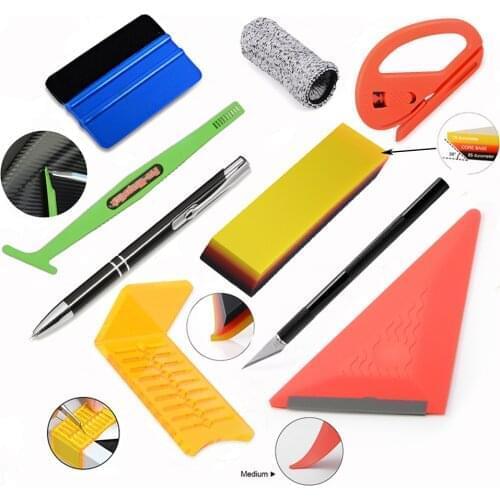 FOSHIO Auto Window Tint Film Tool Kit Vinyl Car Wrapping Tools Carbon Fiber Sticker Install Squeegee Water Scraper Vinyl Cutter