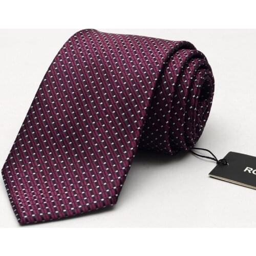 NEW 2021 Purple Plaid Ties for Men 8cm Designer Fashion Brand Necktie Suit Traditional Gravata Corbatas Cravates