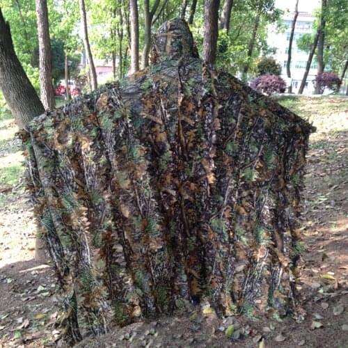Hunting Clothes 3D Maple Leaf Coat Bionic Woodland Ghillie Suits Camouflage Clothing Jacket for Outdoor Shooting Birdwatch