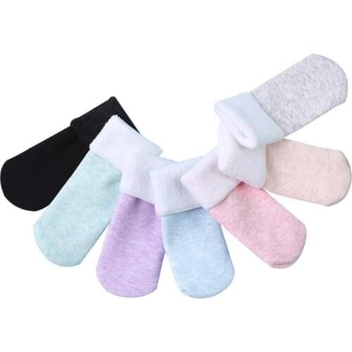 Clearance!!! 1pc Random Color Winter Warm Fashion Piled Up Sock Baby Children Solid Candy Color Kids Snow Thick Warm Floor Socks