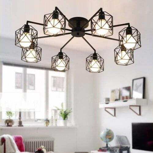 3 / 5 / 8 Head Modern Home Black Metal Decoration Ceiling Lights Iron Cage Light Dinging Light Bar / Cage Lights Free Shipping