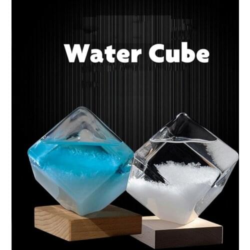 Water Cube Glass Weather Forecast Barometer Crystal Bottle Storm Home Office Wedding Decor Girlfriend Birthday Gifts
