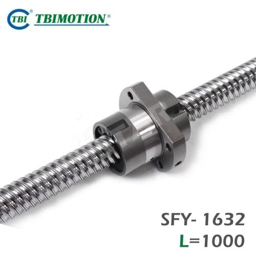 TBI Motion 1632 1000mm Ball Screw 16mm lead with CNC High Speed Ballscrew Nut SFYR1616 SFYR1632 SFE1616 end machining
