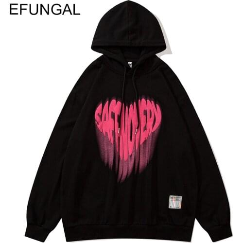 Heart Foaming Printing Hip Hop Hoodie Men 2021 Fashion Sweatshirts Hooded Pullover Harajuku Streetwear Cotton Hoodies Jackets