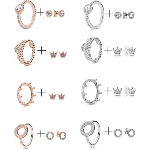 2021 Spring Jewelry Sets EA + RI Earring Rings Fine Jewelry Set New Temperament Charms Gift Womans Birthday Gift Wedding