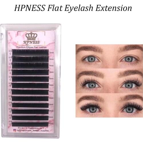 High Quality New Matte Flat Eyelash Extensions Individual Mink 0.15 Softer Ellipse Flat Lash Split Tips Ligher Volume Looking