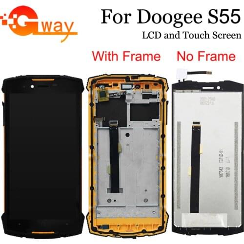 5.5" For Doogee S55 LCD Display Touch Screen Digitizer Assembly With Frame For Doogee S55 Lite LCD Phone Accessories with Tools
