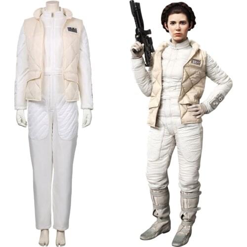 Star Cosplay Princess Leia Organa Cosplay Solo Costume Jumpsuit White Dress Solo Suit Halloween Women Girl Christmas Gift