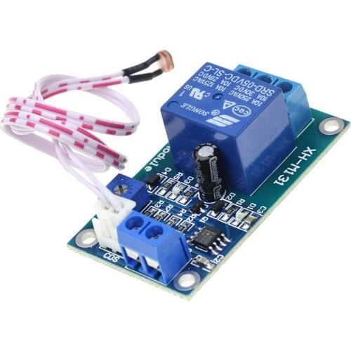 1pcs XH-M131 DC 5V 12V 10A Light control switch Photoresistor relay module Detection sensor brightness automatic control module