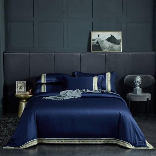 100% Super Soft Washed Silk Duvet Cover Set 4Pcs/Set Pinch Pleat Brief Bedding Sets Queen King Size fitted falt sheet breathable