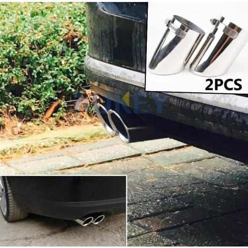 2PC STAINLESS STEEL EXHAUST TIP FOR VW PASSAT B6 3C 2005~2010/ CC 2009~2012/EOS MUFFLER TAIL PIPE TAILPIPE END CHROME TRIM COVER