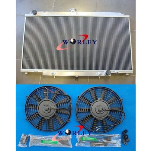 3 row Aluminum Radiator for NISSAN GU PATROL Y61 PETROL 4.5L 97-01 AT/MT + FANS
