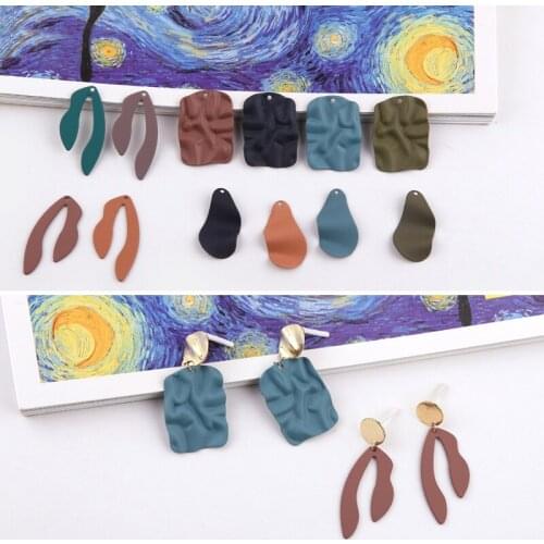 40pcs/lot color alloy Spray paint geometry shape handmade charms diy jewelry earring/bracelet/necklace pendants accessory