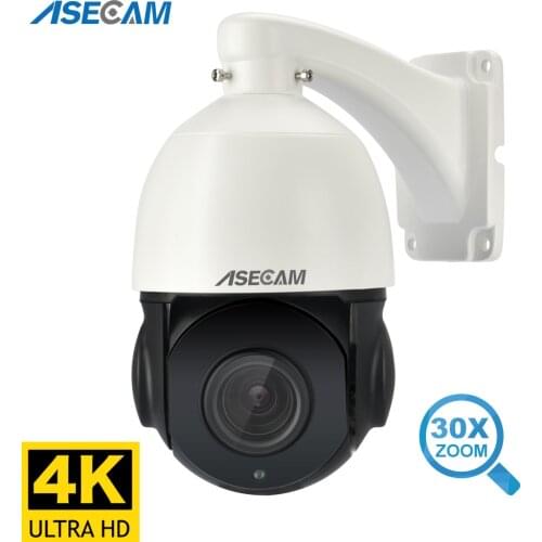 8MP 4K IP Camera Outdoor PTZ 30X Zoom CCTV Varifocal Onvif H.265 Dome POE Audio Security Surveillance SD Card Slot hikvision