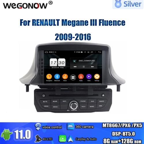 PX6 DSP TDA7851 Android 10.0 4GB 64G ROM Car DVD Player GPS RDS Radio wifi Bluetooth5.0 For Renault Megane III Fluence 2009-2016