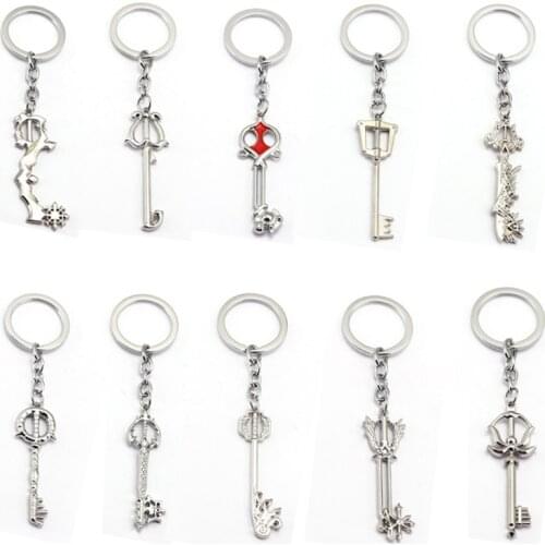 Kingdom Hearts Keyblade Metal keychain Game Jewelry Accessories sora Figure Cosplay Toy Gifts