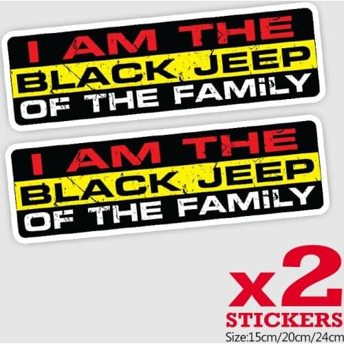 CK21817# 2 Pieces/Pack 15/20/24CM PVC Decal BLACK FAMILY Car Sticker Waterproof Auto Decors on Bumper Rear Window Motorcycle