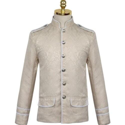 Cosplay disfraz General stand collar suit lace pattern military uniform halloween costumes disfraces fantasia Stage performance